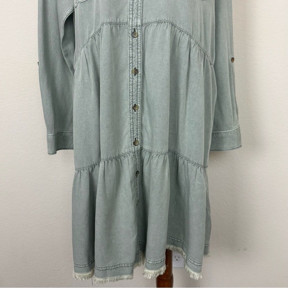 Anthropologie Pilcro Deanne Moss Tiered
Mini Button Front Shirtdress Small - Picture 7 of 16